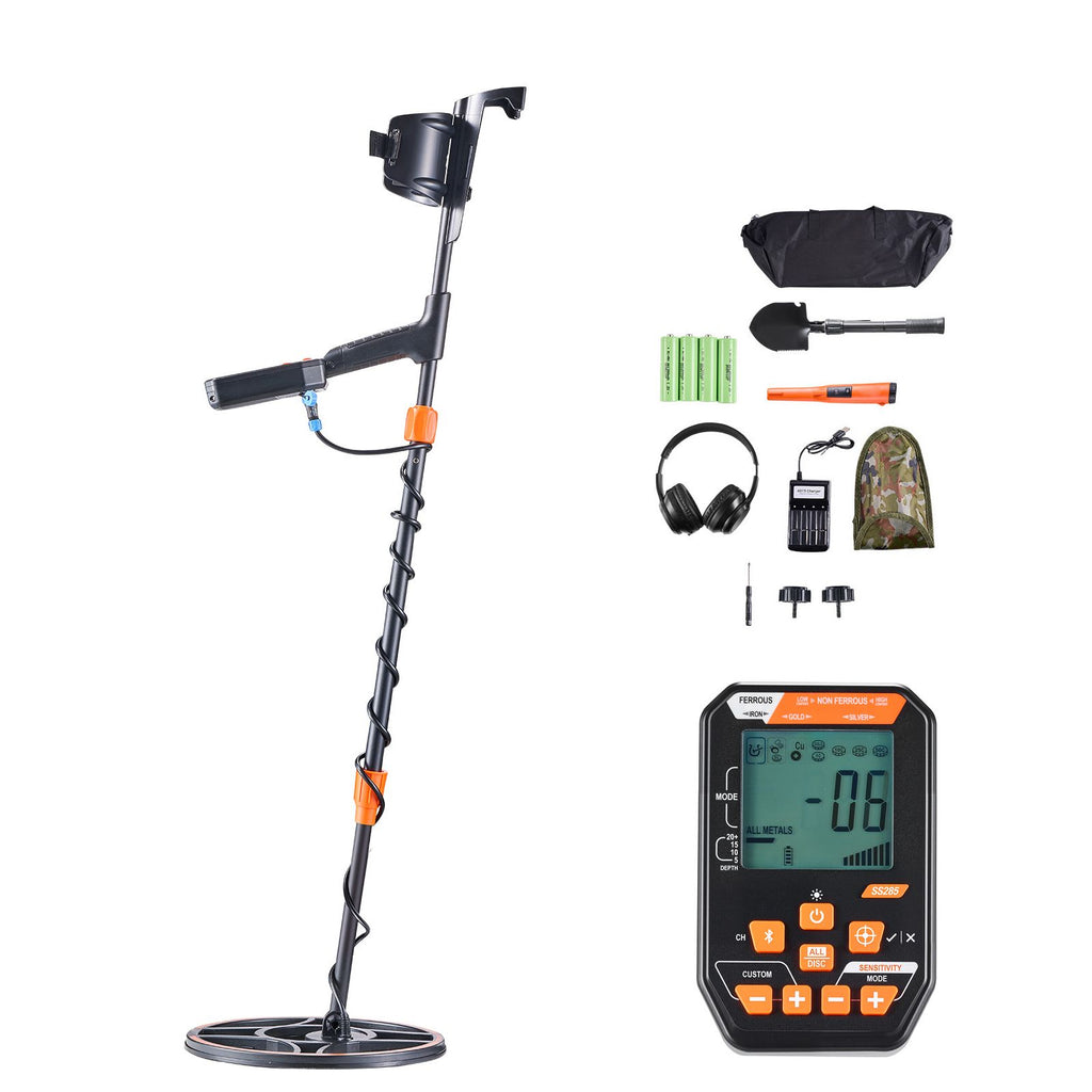 Waterproof Metal Detector, 12", Professional High Accuracy Gold Detector for Adults, with Display, Wireless Headphones, 7 Modes, Adjustable Length, for Detecting Gold Treasure Hunting, IP68