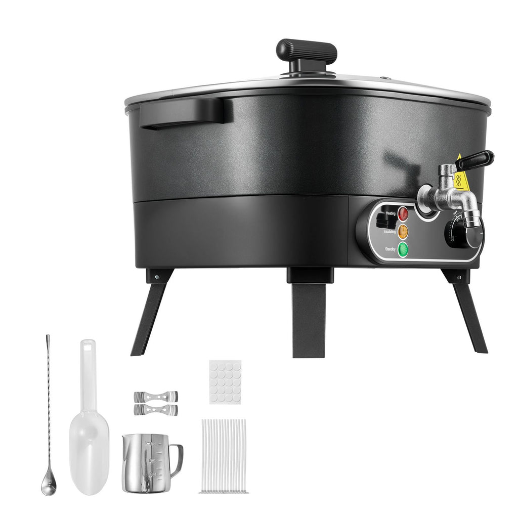 Wax Melter for Candle Making, 6.3 Qts, Fast and Even Heating, with Easy Pour Spout and Temperature Control, Grooved Base for Non-Stick and Smooth Flow, Wax Melting Pot for Making Candles Soaps