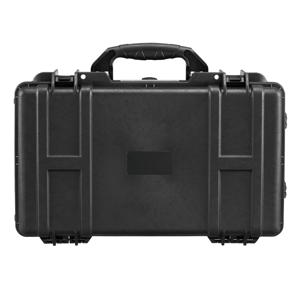 Weatherproof Hard Case, Heavy Duty Protective Dry Box Case with Pre-cut Foam, Wheels & Retractable Pull Handles for Travel, Hunt, Military, Tactical, IP67 Waterproof Case for Cameras (64x51x25)