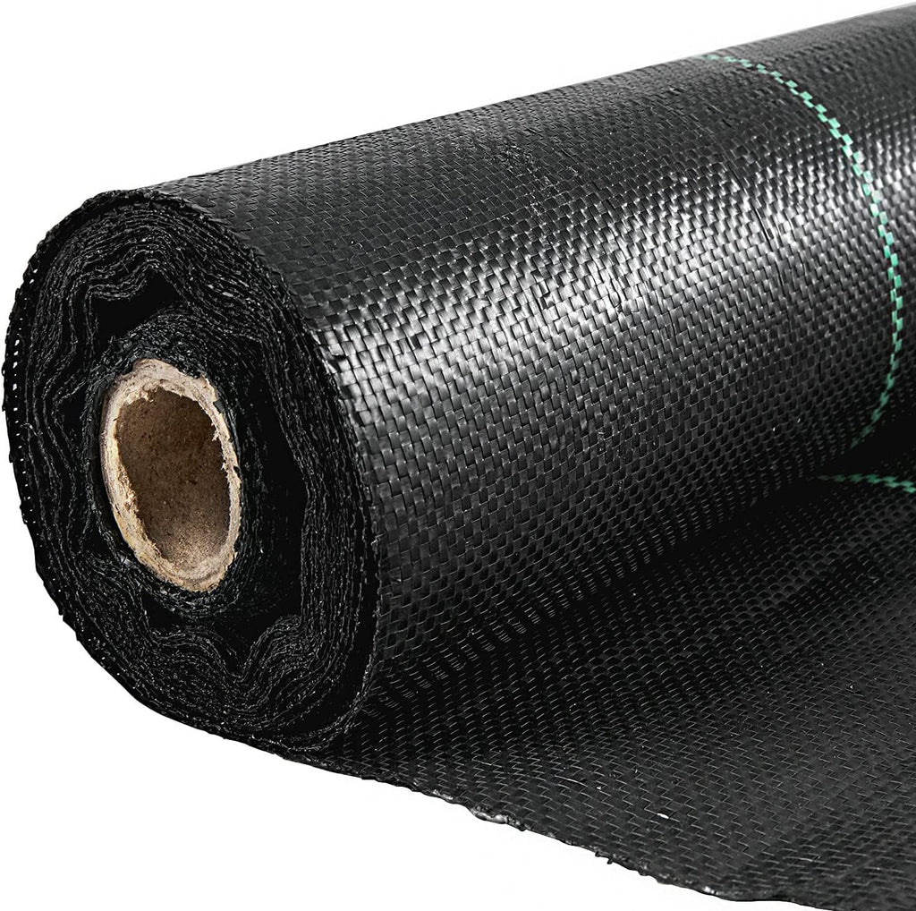 Weed Barrier Landscape Fabric, 6 x 250 ft, 4.1 Oz Premium Woven Ground Cover, Heavy Duty PP Material & Easy Setup, Weed Control for Outdoor Garden, Lawn, Driveway, Black