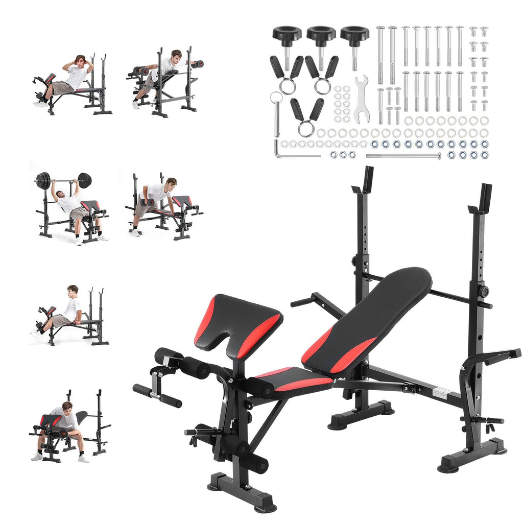 Weight Bench, Multi-Functional Adjustable Weight Bench Press for Full Body Workout, 660lbs Exercise Sit up Bench for Home Gym Strength Training, Flat Bench with Quick Folding & Fast Adjustment