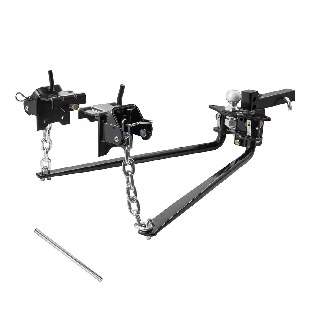 Weight Distribution Hitch, 10000 lbs Max Towing & 1000 lbs Max Tongue, Weight Distributing Hitches Kit Includes 2 in Shank and 2-5/16 in Ball, Load Leveling Hitch for Trailers, Black