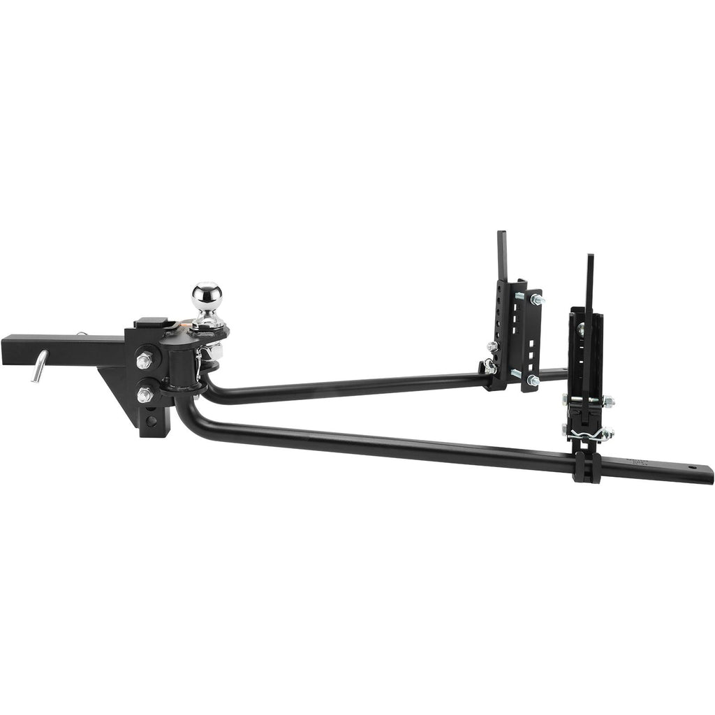 Weight Distribution Hitch, 1,500 lbs Weight Distributing Hitches Kit with Sway Control for Trailer, 2-In Solid Steel Shank, 2-5/16 in Alloy Steel Ball, Powder Coated Load Leveling Hitch, Black