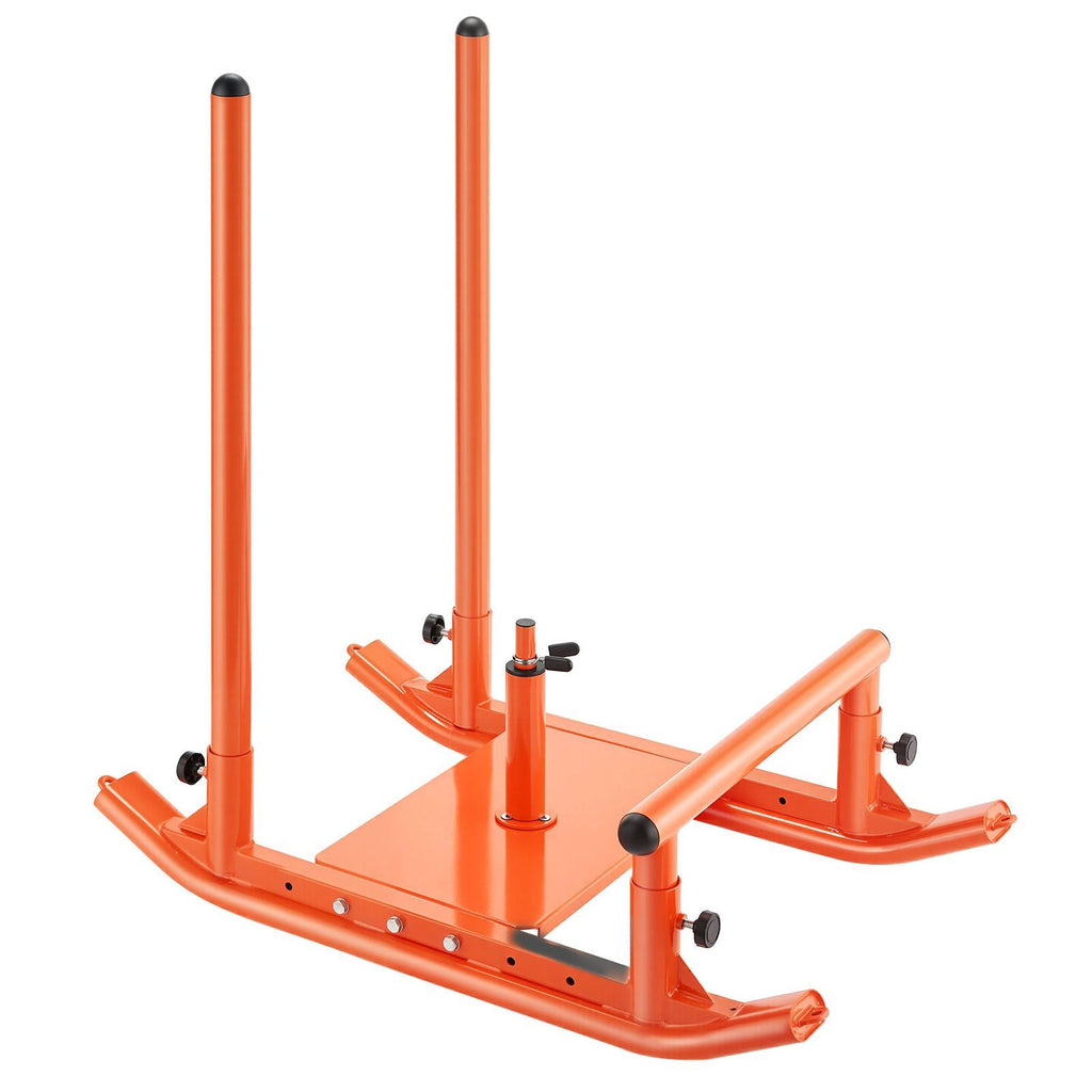 Weight Sled, Steel Power Sled, Fitness Strength Training Sleds for Athletic Exercise Speed Improvement, Workout Fitness Equipment with Handle, Compatible with 1/2 in Weight Plates, Orange