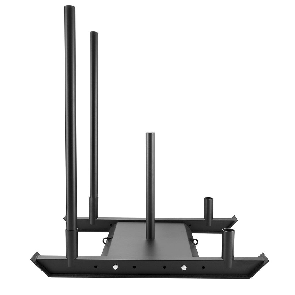 Weight Training Sled, Pull Push Power Sled, Fitness Strength Resistance Training, Steel Workout Equipment for Athletic Exercise & Speed Improvement, Suitable for 2" Weight Plate, Black