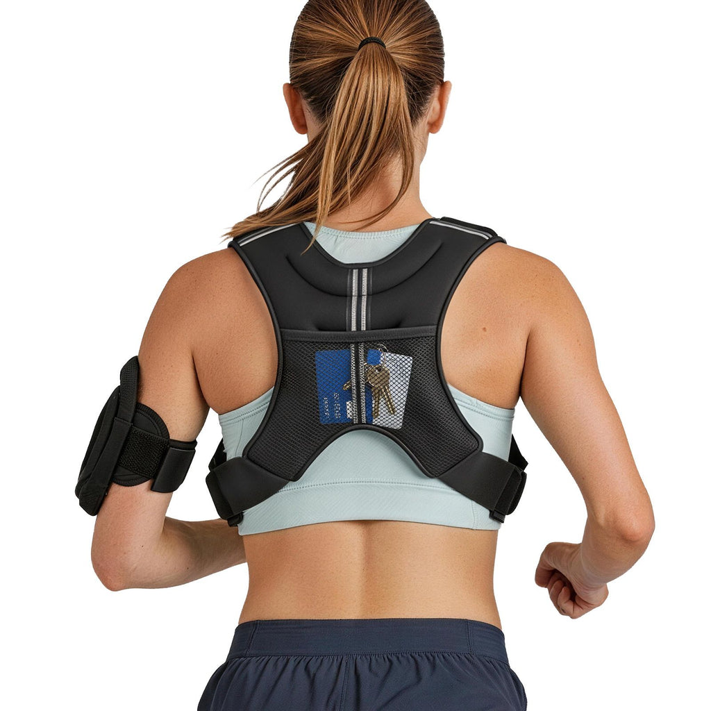 Weighted Vest, 10 lbs Body Weight Vest for Men Women, with Reflective Stripe, Adjustable Buckle, Workout Equipment for Strength Training, Running, Jogging, Fitness, Muscle Building, Weight Loss