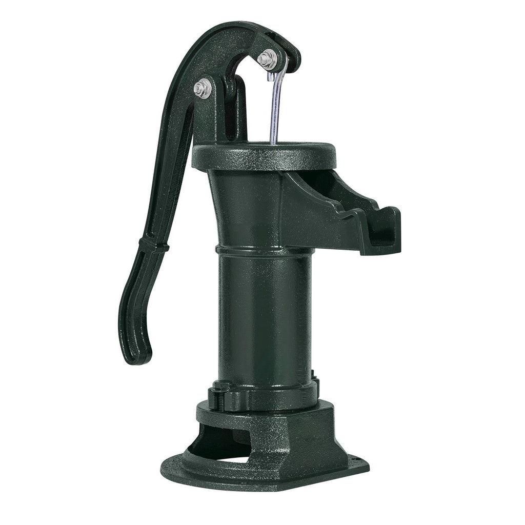 Well Hand Pitcher Pump, 25 ft Maximum Lift, Antique Cast Iron Manual Hand Water Pump, NPT 1-1/4 in Connection, Easy Installation, Old Fashioned for Outdoor Garden, Pond, Backyard, Farm, Green