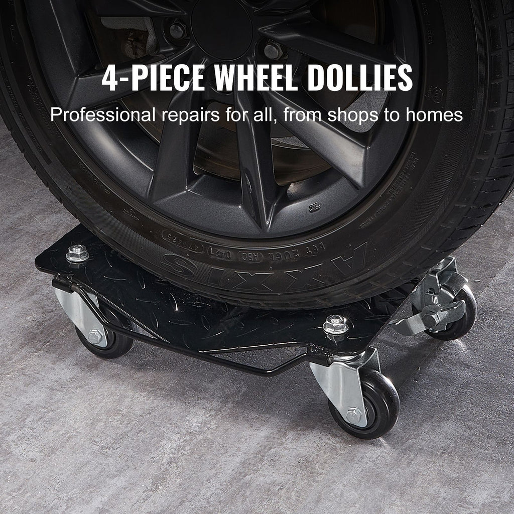 Wheel Dolly, 6000 lbs/2722 kg Car Moving Dolly, Wheel Dolly Car Tire Stake Set of 4 Piece, Heavy-duty Car Tire Dolly Cart Moving Cars, Trucks, Trailers, Motorcycles, and Boats