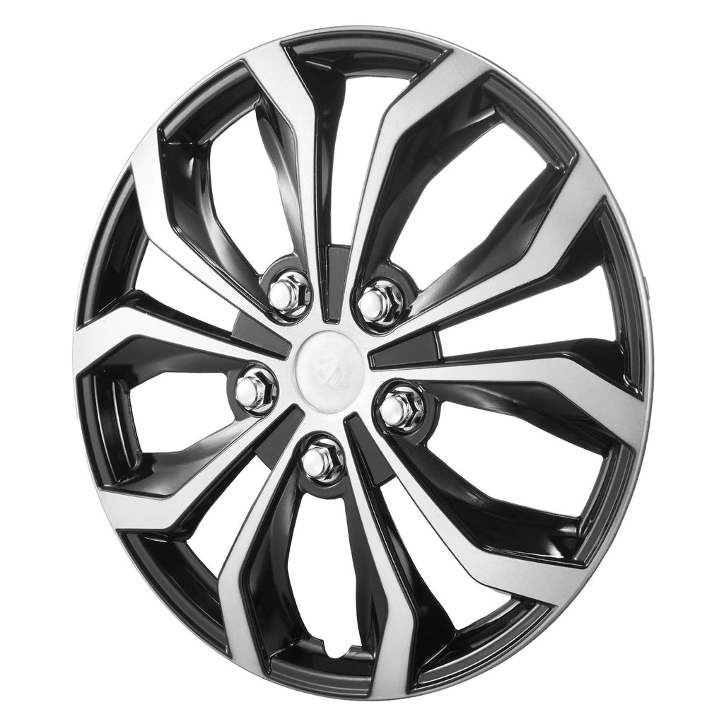 Wheel Rim Cover Hubcaps, 15 in Diameter, Sturdy & Durable Scratch-Resistant Hubcap with Snap & Valve Nozzle Hole, ABS & PC Hubcap with High Rigidity & Less Wind Drag, Fits for All Weather Use