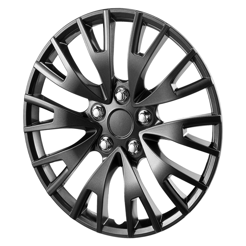 Wheel Rim Cover Hubcaps, 16 in Diameter, Sturdy & Durable Scratch-Resistant Hubcap with Snap & Valve Nozzle Hole, ABS & PC Hubcap with High Rigidity & Less Wind Drag, Fits for All Weather Use