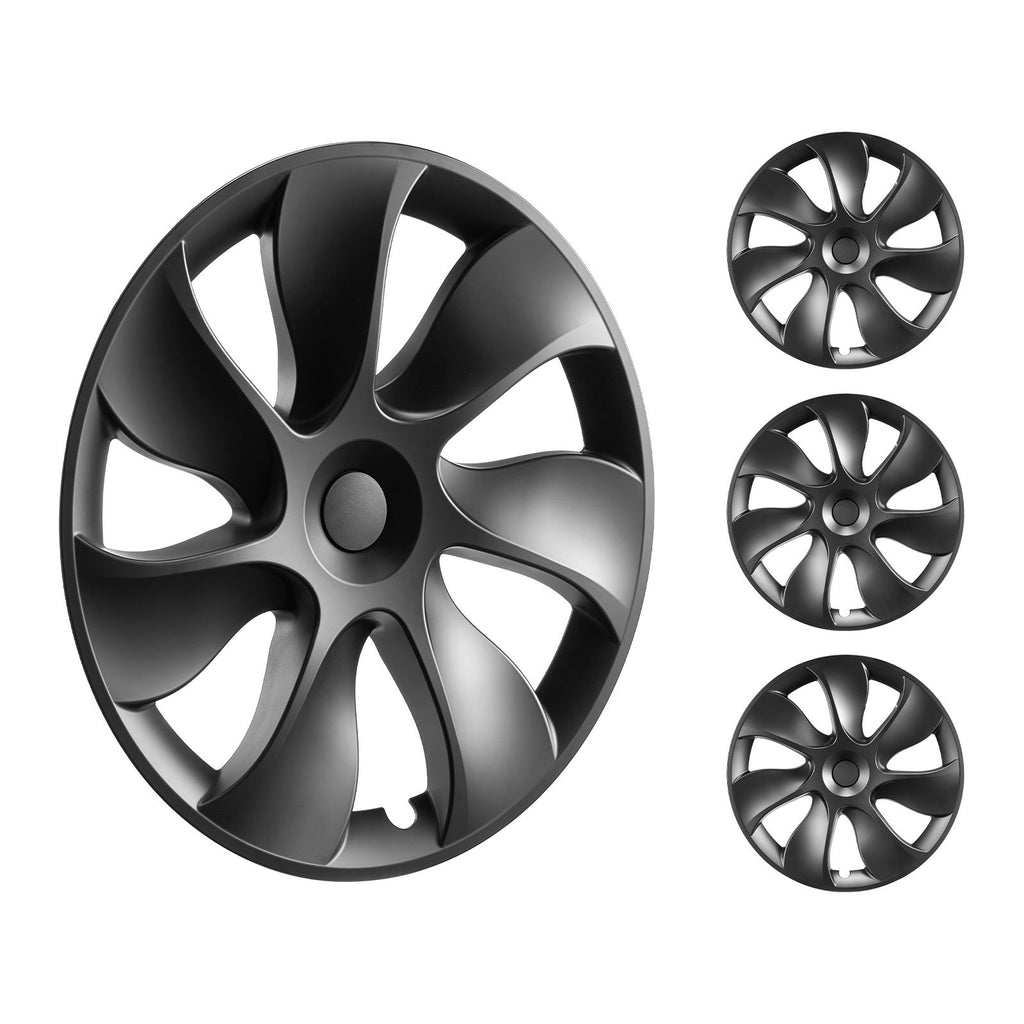 Wheel Rim Cover Hubcaps, 19 in, 2021-2023 Model Y Fully Fit Hubcap with Snap, Guard Tape & Valve Nozzle Hole, ABS & PC Hubcap with High Rigidity & Less Wind Drag, Fits for All Weather Use