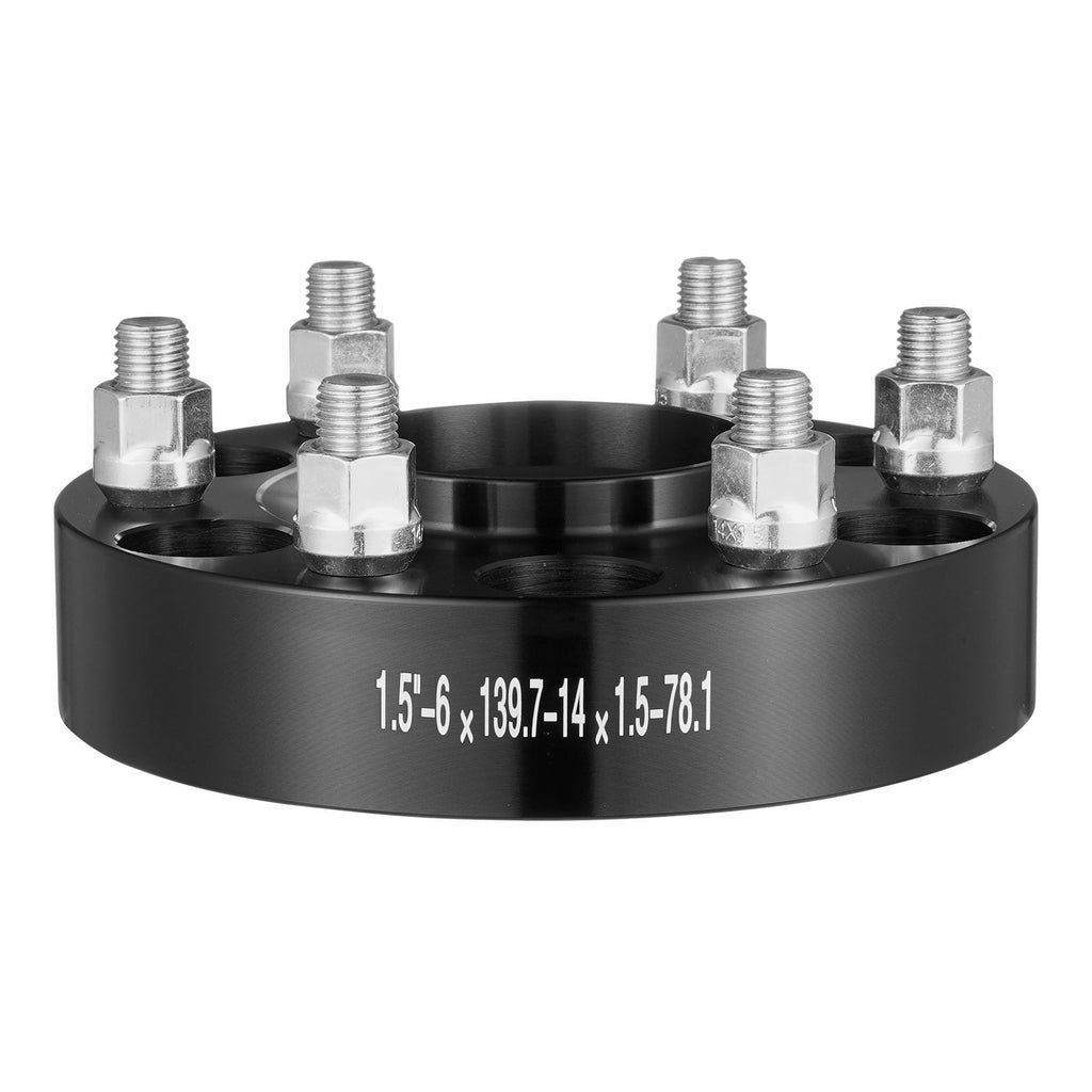 Wheel Spacers, 1.5" 6"x5" Wheel Adapters, 6 Lug Forged Spacer, 78.1 mm Bore Hubcentric M14 x1.5 Studs Spacers, Fit for 1995-2023 Chevrolet, GMC, and Cadillac, 4 PCS Black