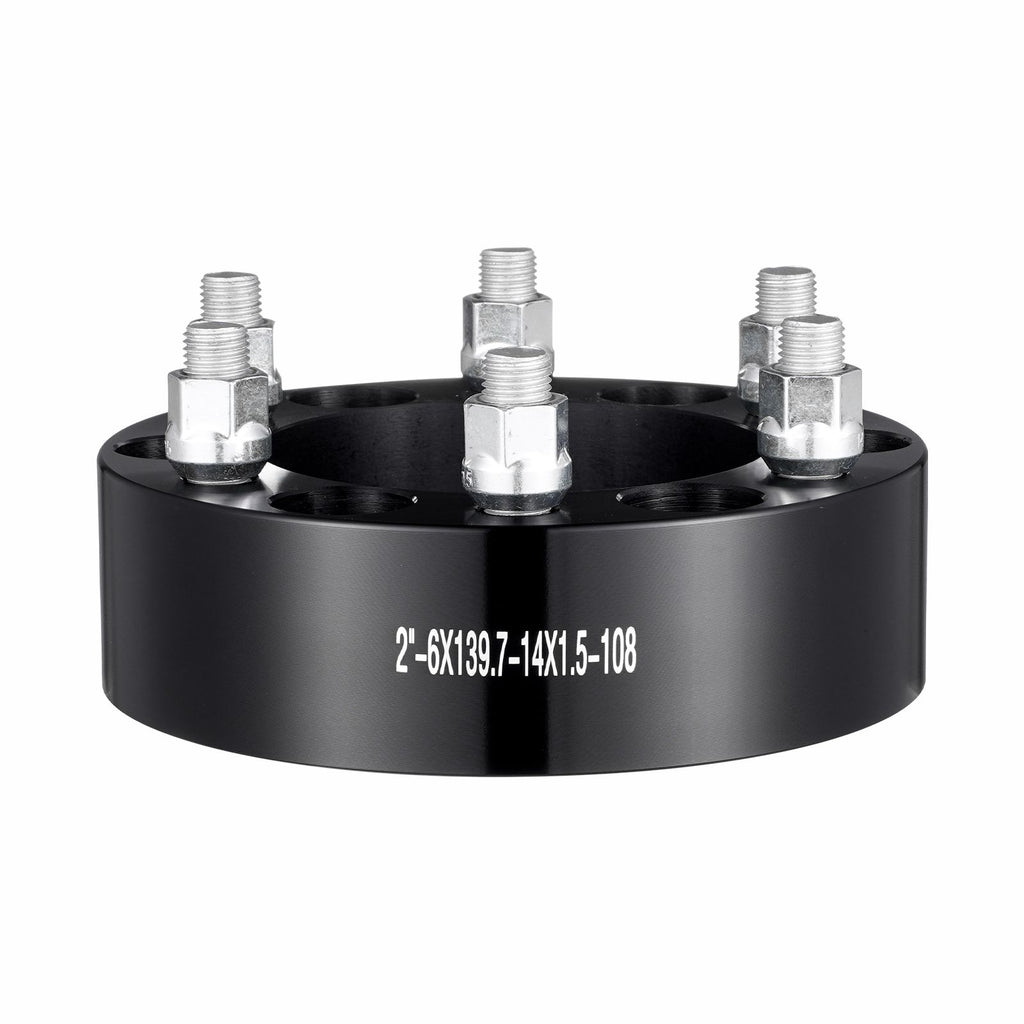 Wheel Spacers, 2" 6"x5.5" Wheel Adapters, 6 Lug Forged Spacer, 108 mm Bore Hubcentric M14 x1.5 Studs Spacers, Fit for 1988-2023 Chevrolet, GMC, and Cadillac, 4 PCS Black