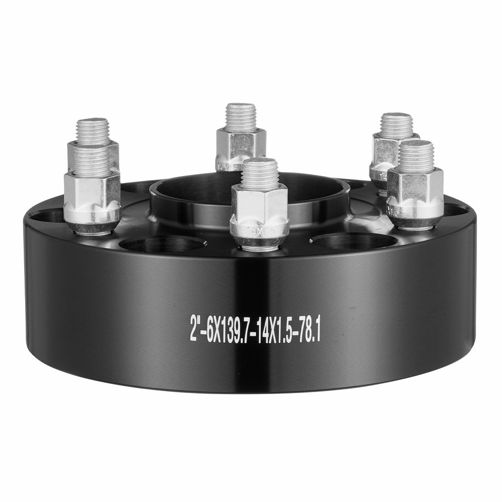 Wheel Spacers, 2" 6"x5.5" Wheel Adapters, 6 Lug Forged Spacer, 78.1 mm Bore Hubcentric M14 x1.5 Studs Spacers, Fit for 1984-2018 Chevrolet, GMC, and Cadillac, 4 PCS Black