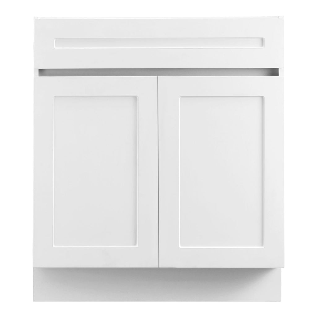 White Shaker Base Cabinet with Drawer, 36-Inch Unassembled Drawer Base Cabinet, 36" W x 24" D x 34.5" H Ready to Assemble Cabinet with Soft-Close Doors and Adjustable Shelf, for Home Office