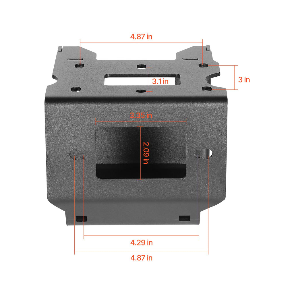 Winch Mount, Winch Capacity of 2000-3600 lbs, Trailer Hitch Winch Mount for Select Polaris Sportsman Models (2009 and Newer), 2 Mounting Hole Design, Powder Coated Steel, Fit for Desert Rescue image 2