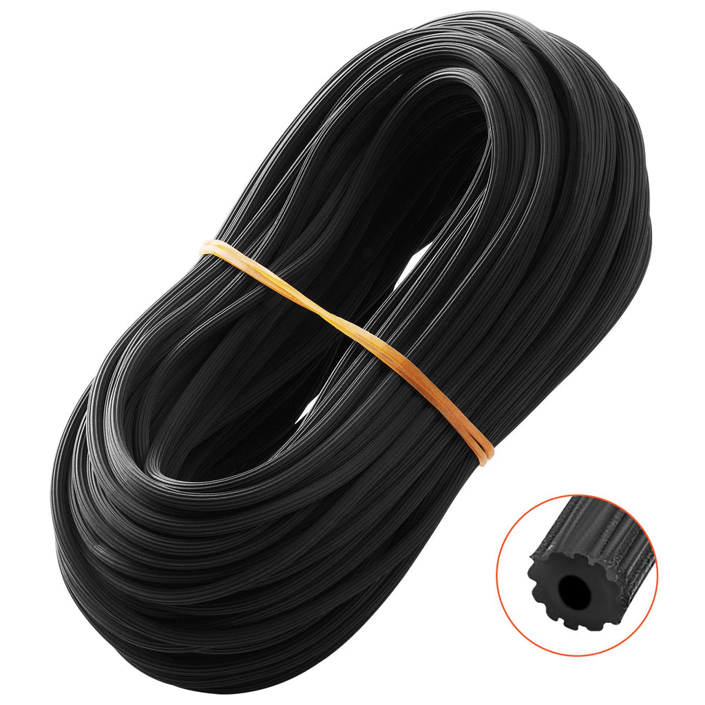 Window Screen Spline, 100 ft x 0.16 in Window Screen Retainer Spline, PVC Window and Door Screen Spline, Hollow Serrated Screen Holder Spline, for Window Door Screen Repair and Replacement