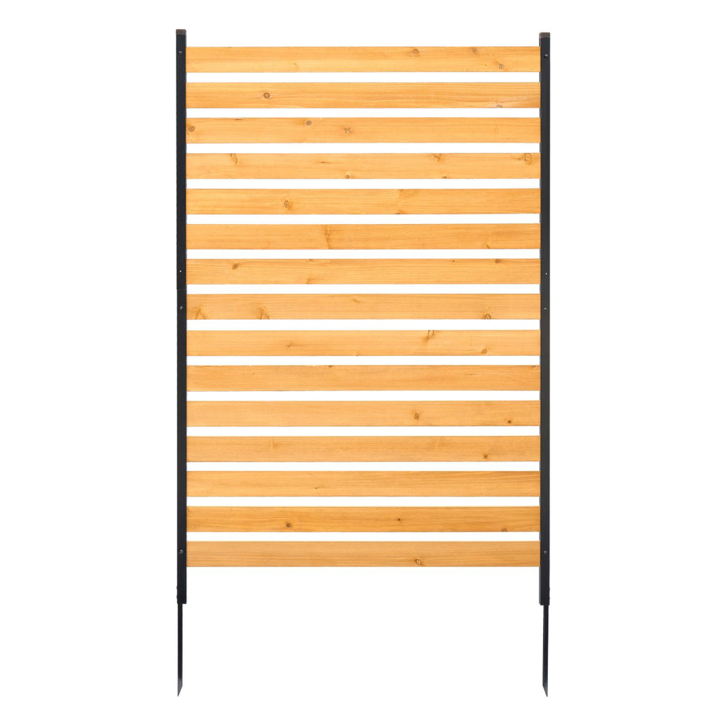 Wood Privacy Fence, 39" W x 61" L, 1-Panel Air Conditioner Fence Screen, Pool Equipment Enclosure with Metal Stakes, Easy DIY Installation, Outdoor Trash Can Hider for Garden Decoration