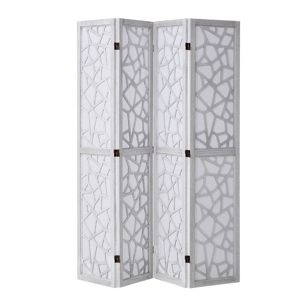 Wood Room Divider, 4 Panel Wood Folding Privacy Screen, 66.9 Inches Tall Indoor Carved Wooden Partition, Portable Decoration Screen, for Room Separation, Home, Office, Restaurant & Bedroom