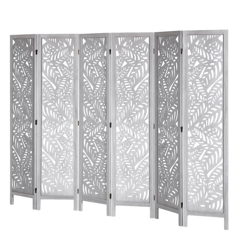 Wood Room Divider, 6 Panel Wood Folding Privacy Screen, 66.9 Inches Tall Indoor Carved Partition Divider, Portable Decoration Screen, for Room Separation, Home, Office, Restaurant & Bedroom