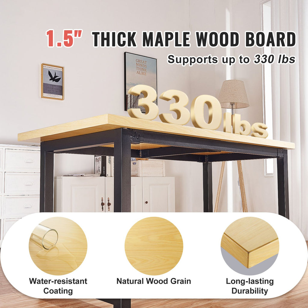 Wood Table Top, Holds up to 330 lb, 59.1" x 29.5" x 1.5" Rectangular Countertop for Height Adjustable Electric Standing Desk Frame, Universal Solid One-Piece Maple Desktop for Office & Home Desk image 2