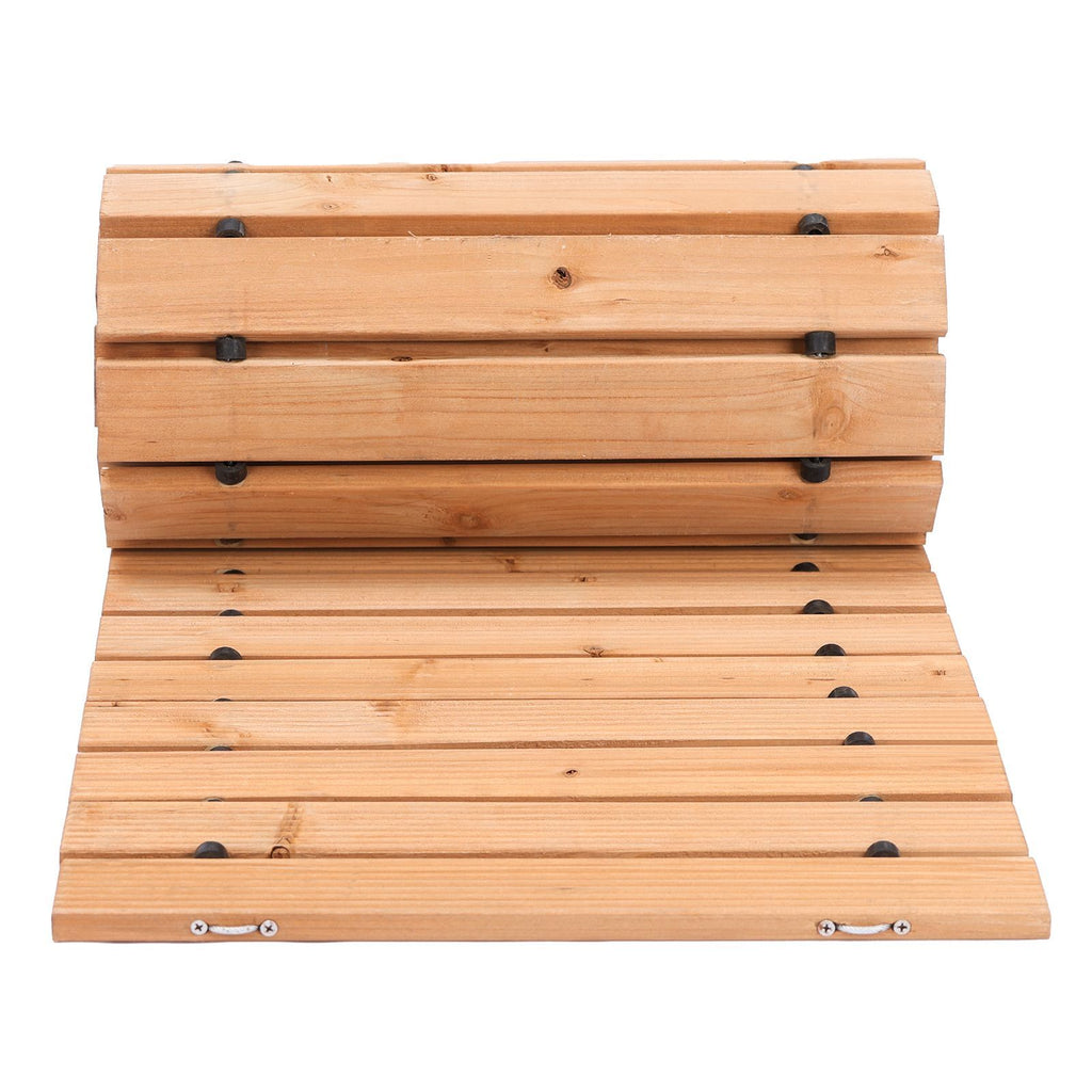 Wooden Garden Pathway, 8 ft L x 17 in W, Non-Slip Straight Garden Walkway, Roll Out Cedar Outdoor Walkway Path with Wire Rope Connection, Decorative Garden Paver for Backyard Wedding Party