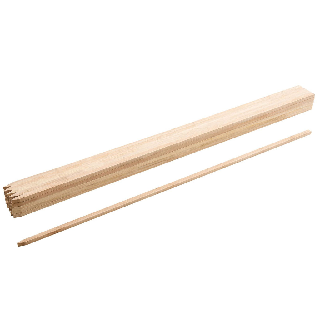 Wooden Garden Stakes, 25 Pcs 48x0.5x0.69 in Survey Grading Stakes, Garden Ground Stake with Sharp Point, Fir Wood Plant Support Stake, Sign Posts for Silt Fence Backyard Boundaries Baselines