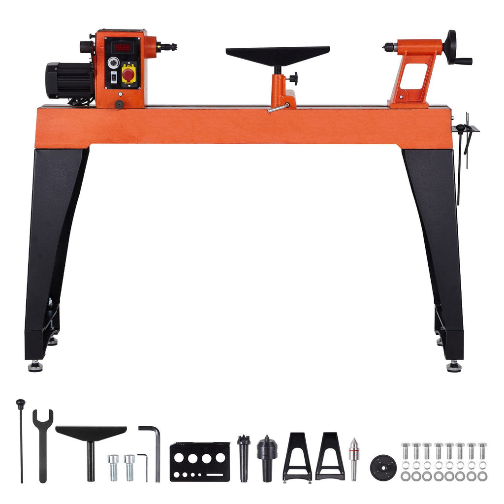 Woodworking Lathe, 1.5 HP, Wood Lathe Machine with 0 to 3200 RPM Variable Speed, 16 x 40 in Workbench, Brushless DC Motor, Cast Iron Body, Tool Rest, for Medium to Large Projects Woodworking