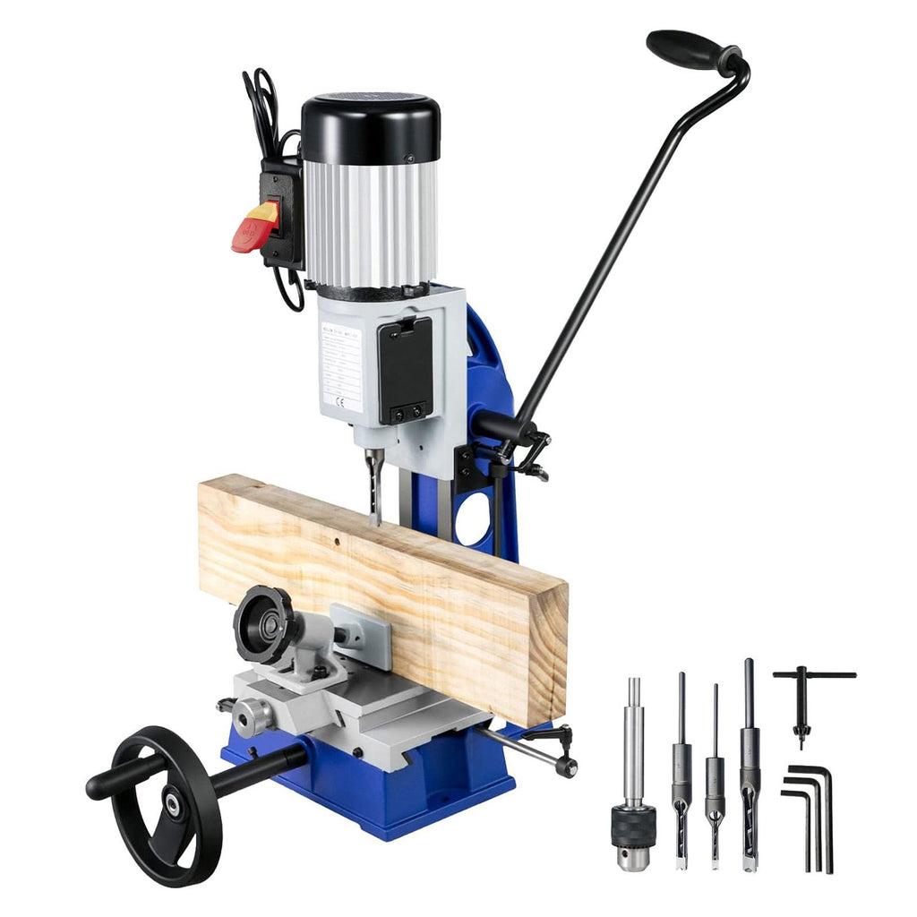 Woodworking Mortise Machine, 1/2 HP 1700RPM Powermatic Mortiser, With Movable Work Bench Benchtop Mortising Machine, For Making Round Holes Square Holes Or Special Square Holes In Wood