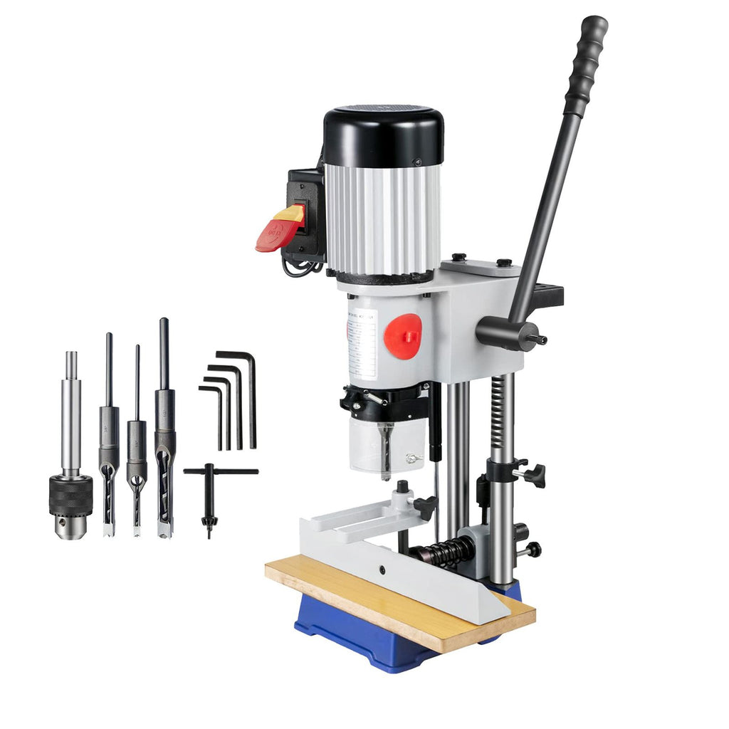 Woodworking Mortise Machine, 3/4 HP 3400RPM Powermatic Mortiser With Chisel Bit Sets, Benchtop Mortising Machine, For Making Round Holes Square Holes, Or Special Square Holes In Wood