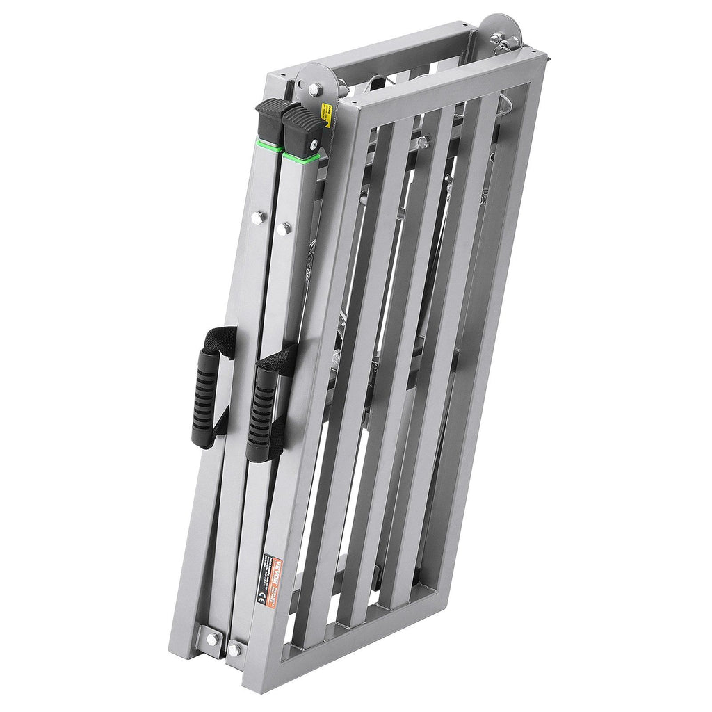 Work Platform, 4 Gear Adjustable Height, Folding Alloy Steel Step Ladder, Portable Scaffolding Platform, 800 lb Load Capacity, Non-Slip Rubber Feet, Drywall Painting Stool, Cleaning & Washing