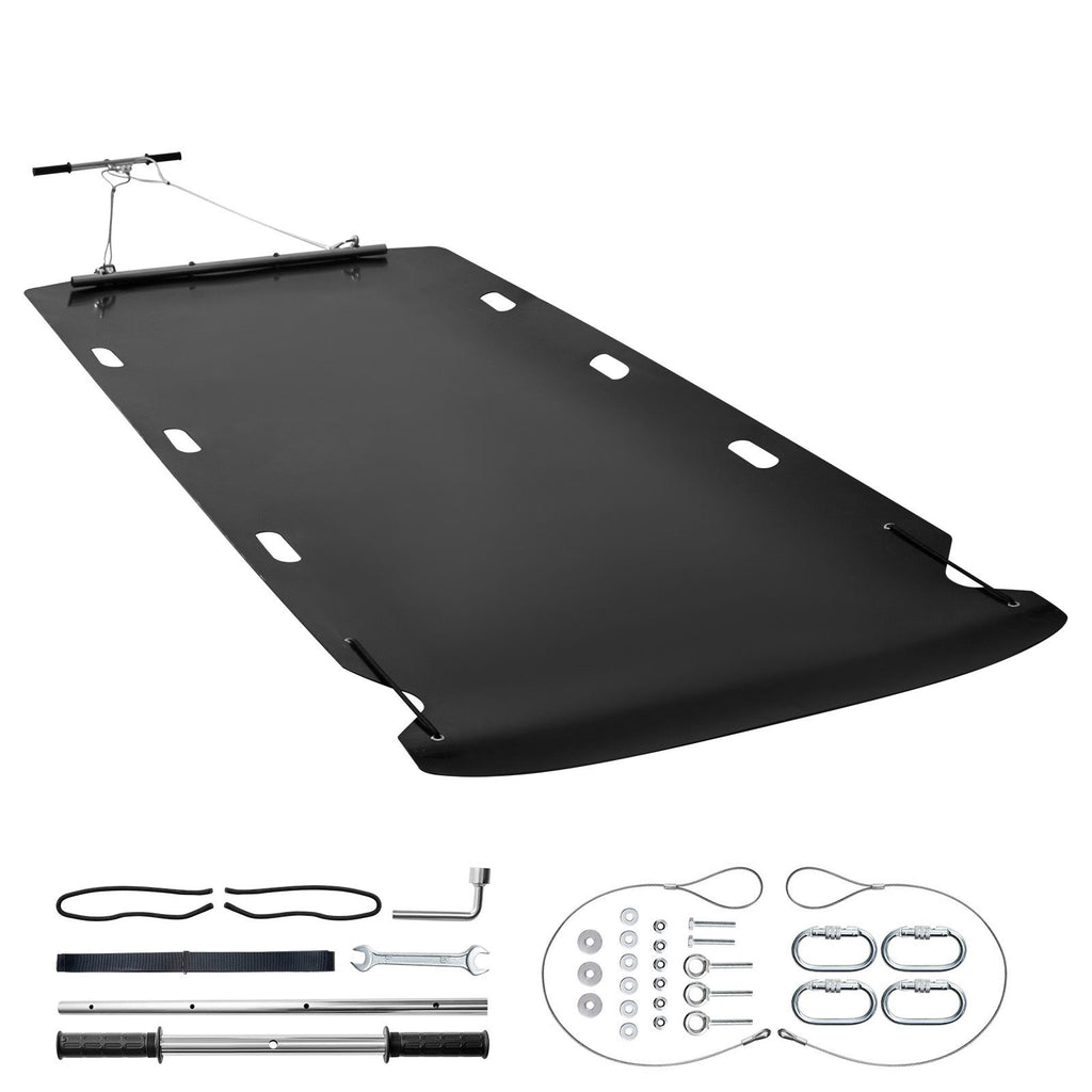 Yard Drag Sled, 110 x 46 in, 2000lbs Heavy Duty Utility Sled, HDPE Drag Glider with Ropes & Pull Cable, Dual Use Game Hauler for Firewood Ice Fishing, Compatible with ATVs UTVs Tractors